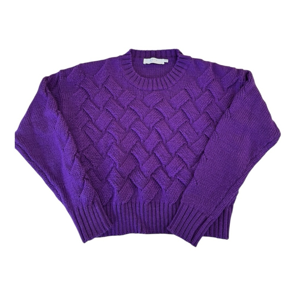 Astr the Label Purple Cable Knit Sweater
